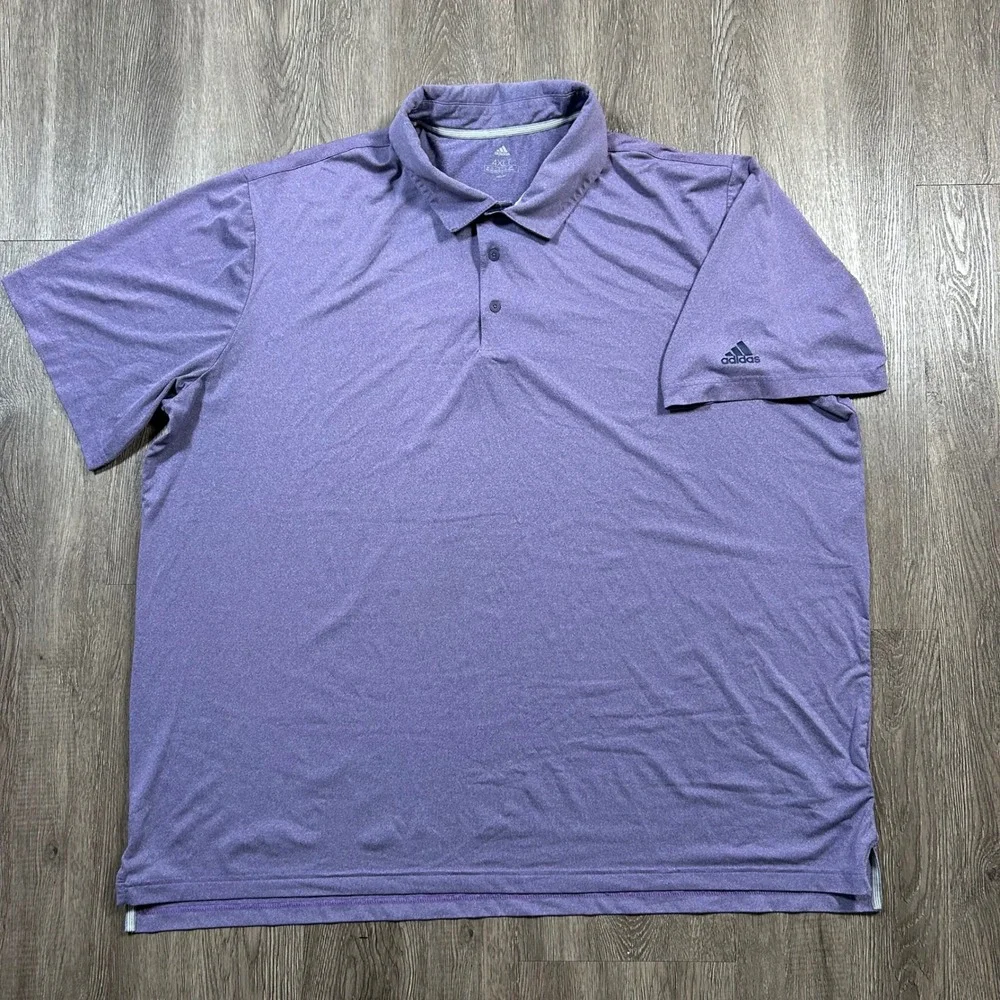 Adidas Polo Shirt 4XLT Tall Purple Heathered Short Sleeve Performance Golf Tee